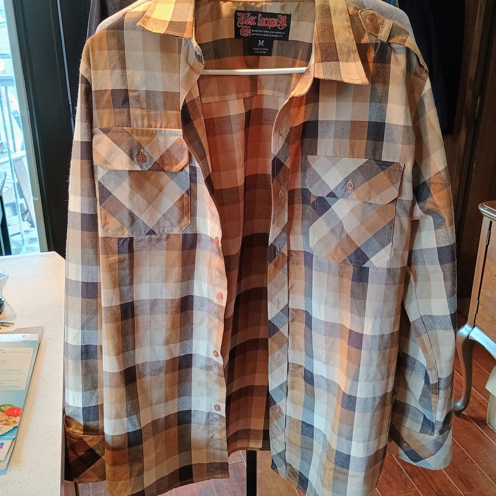 Men's Plaid Casual Button Down Shirt Bin 17